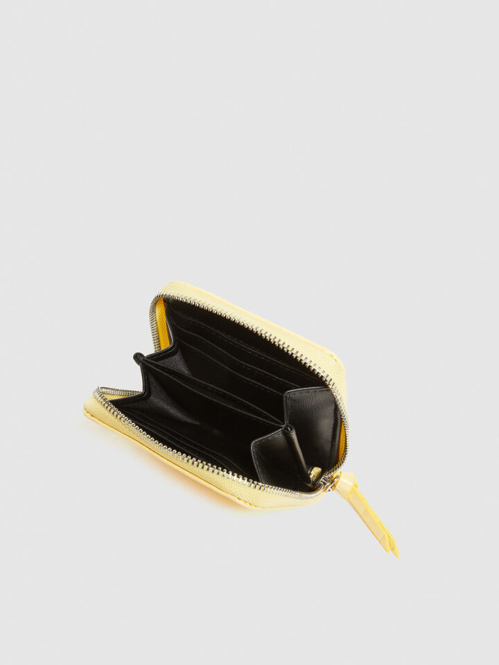 Medium crocodile print wallet - null - Yellow | Sisley image number 3